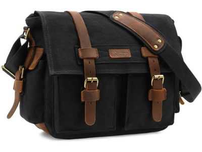 Kattee Leather Canvas Camera Bag Vintage DSLR SLR Messenger Shoulder Bag - Best budget camera bag for women in 2023