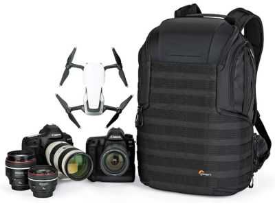 Lowepro ProTactic 450 AW II Black Pro Modular Backpack with All Weather Cover for Laptop, Tablet, DSLR, Mirrorless CSC and DJI Mavic Drones LP37177-PWW, Black - The best camera bag for men in 2023