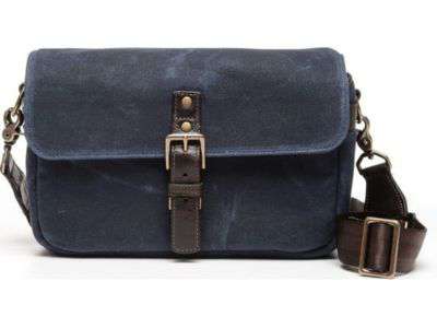 ONA Bowery Navy Blue Camera Messenger Bag, Waxed Canvas & Leather