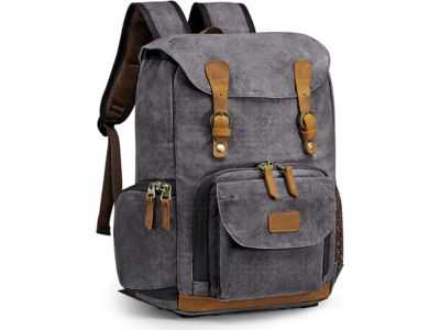 S-ZONE Waterproof Canvas Camera Backpack Case Bag Men Women 14 inch Laptop Tripod